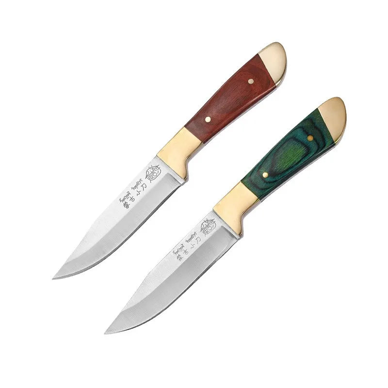Hand steak meat knife camping copper head knife handlebar meat special knife multifunction fruit knife barbecue meat cutter knif