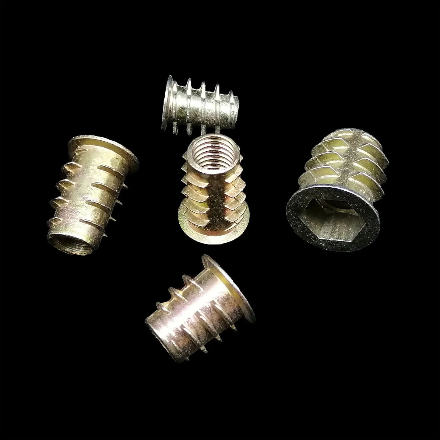 75/165pc M4 M5 M6 M8 M10 Metal Hexagon Hex Socket Allen Head Embedded Insert Nut E-Nut Assortment Set Kit Box for Wood Furniture