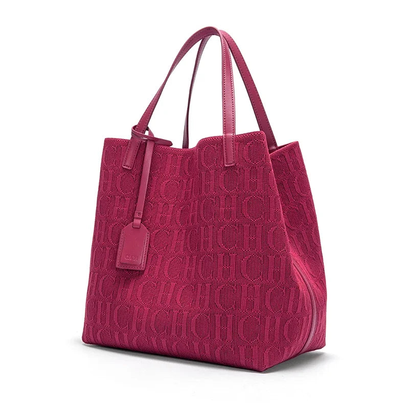 CH High-quality Temperament Ladies Handbag Handmade Large Capacity Women's Shoulder Bag Fashion Classic New Solid Color