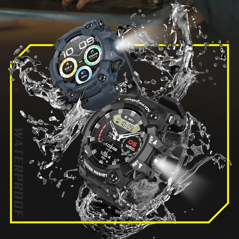 T6plus Compass Altitude Air Pressure Smart Watch 100+ Sport Mode Fitness Tracker Outdoor Military Smartwatch