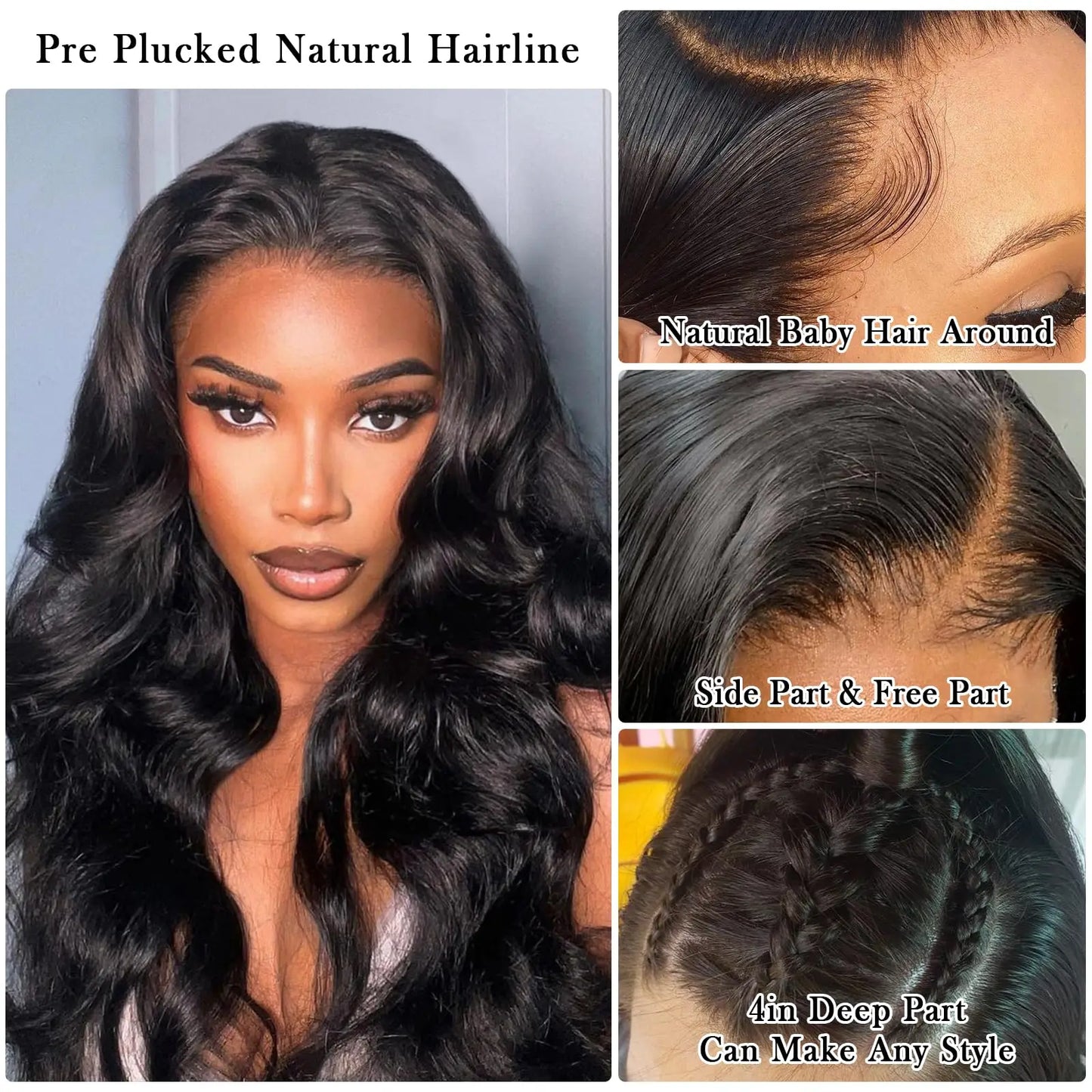 13x4 Body Wave Lace Front Human Hair Wig 40 Inch 13x6 200 Density HD Transparent Lace Frontal Wig Brazilian For Women