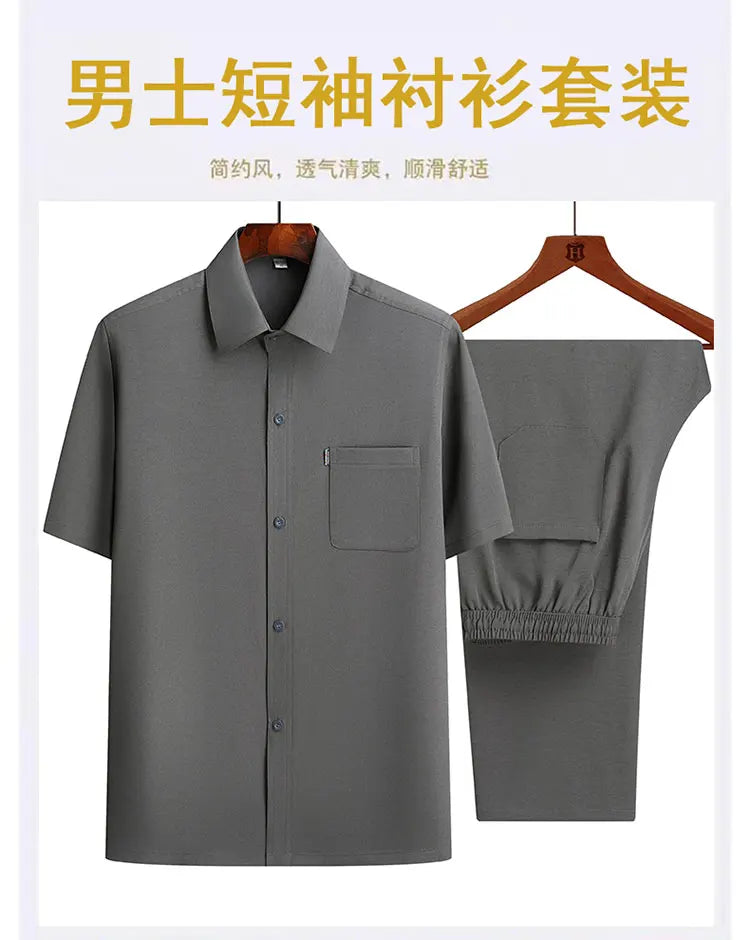 Shirts + Pants 2025 summer 100% Cotton linen Sportswear Men's Casual Sets Male Fashion Chinese style shirts and trousers M-4XL