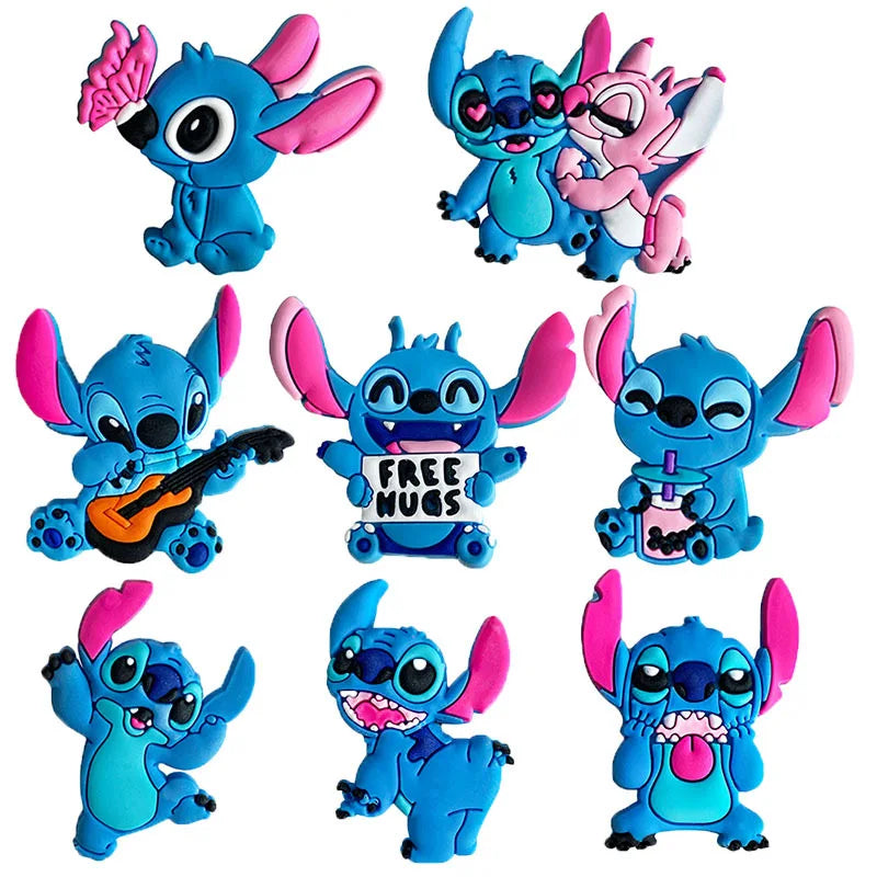 Hot Toys Disney Stitch Shoe Charms PVC Cartoon Shoes Accessories Decorations Buckle Fit Clog Sandal Garden Shoe Kids Gifts