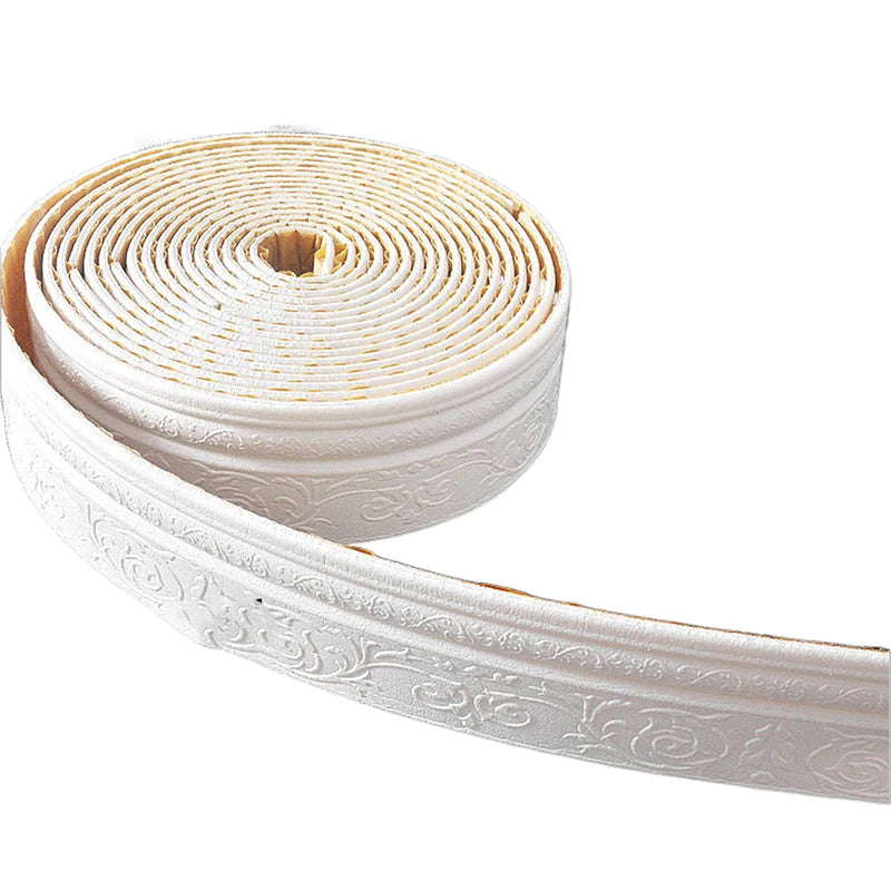 2.3 M Wall Trim Line Wallpaper Skirting Border Waterproof Anti-collision 3D Pattern Stickers Decor Self-adhesive Foam Border