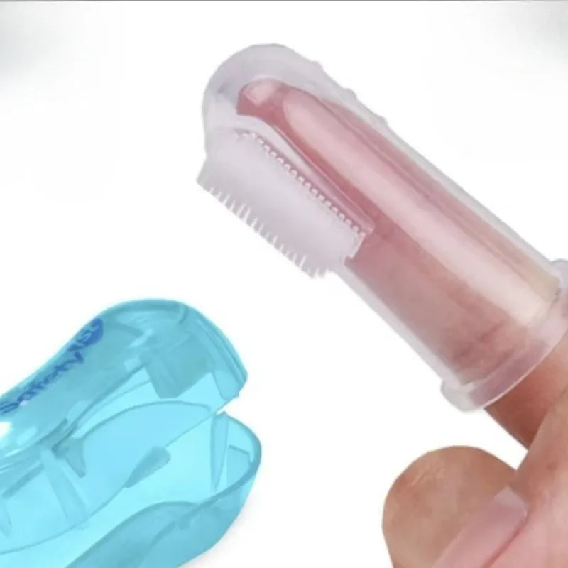 Hot Selling Soft Pet Finger Toothbrush Teddy Dog Brush Bad Breath Tartar Teeth Care Dog Cat Cleaning Supplies Soft Tooth Brush