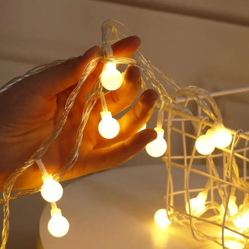 LED Light String Fairy Bubble Ball Light Festive Light Garland EU/US Plug Indoor Christmas Wedding Outdoor Garden Decoration