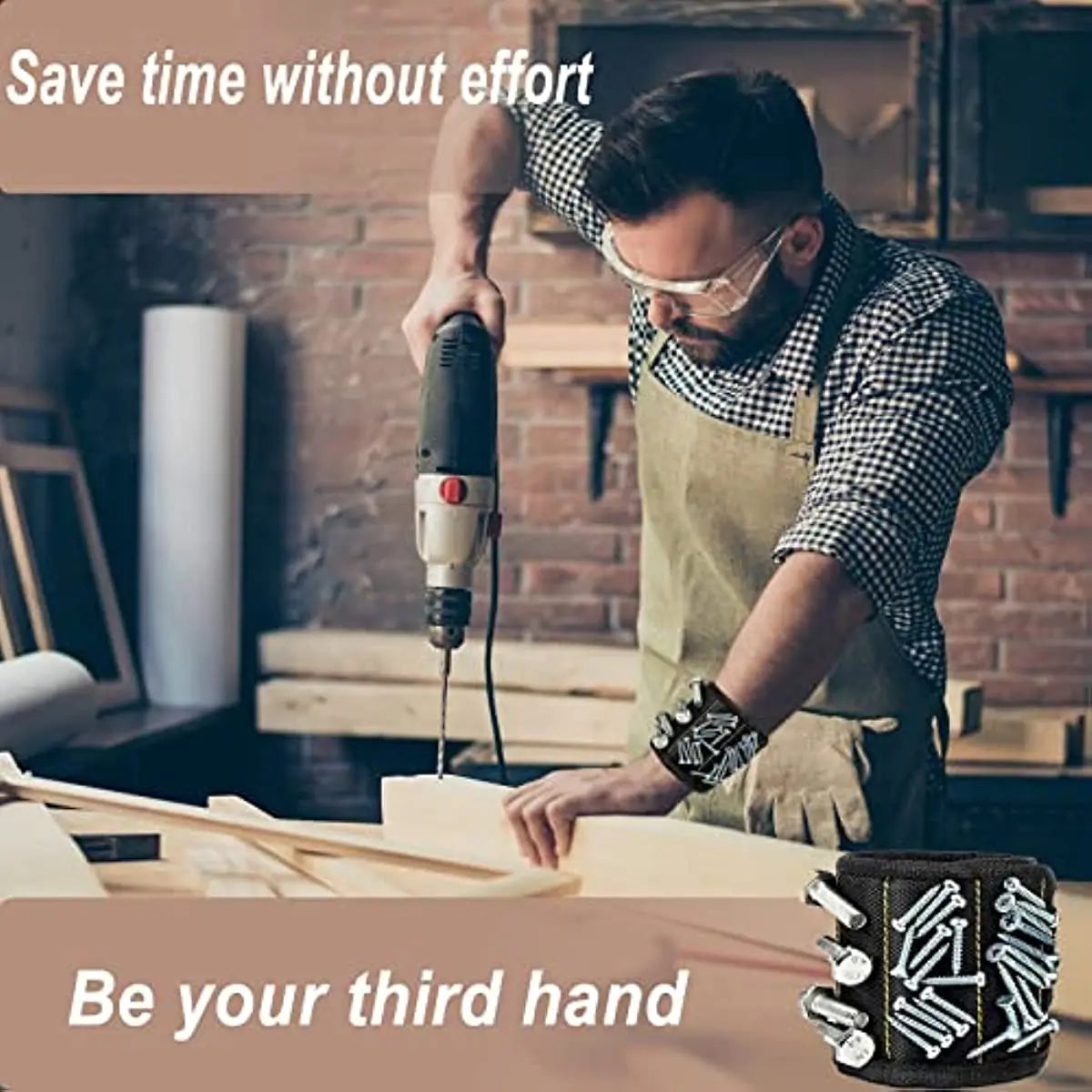 Magnetic Wristband for Holding Screws,Nails,Drilling Bits,Wrist Tool Holder Belts with Strong Magnets,Cool Gadgets for Men, wome