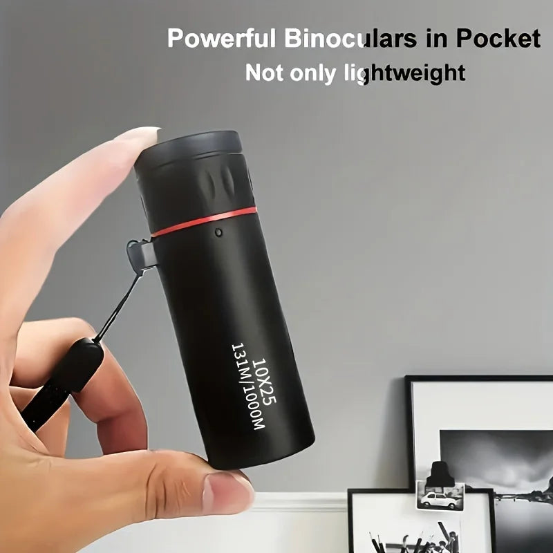 10X25 High-definition Monocular Telescope, a mini portable telescope, is suitable for outdoor camping, hunting, and bird watchin