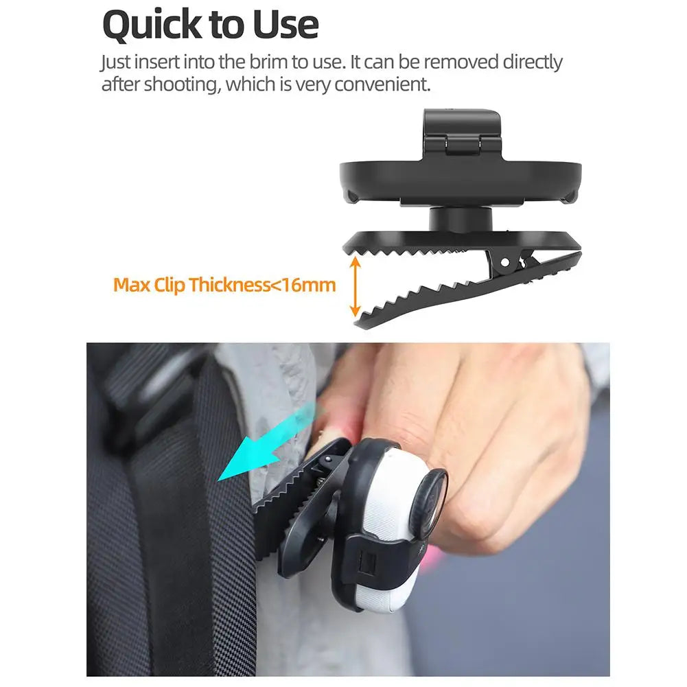 For Insta360 GO 3S Backpack Clip GO3 Sports Camera Stand 360 Degree Rotating Crocodile Clip Camera Accessories