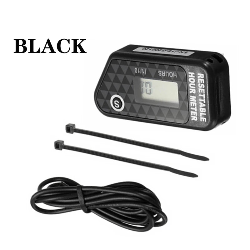 Timer Waterproof LCD Timer Counter Black / Red For Motorcycle/ATV/Powerboat/Law Mower Maintenance Reminder