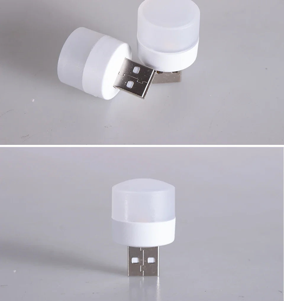 10pcs USB Plug LED Reading Lamps Eye Protection round Light for Computer Mobile Power Small Book Night Light