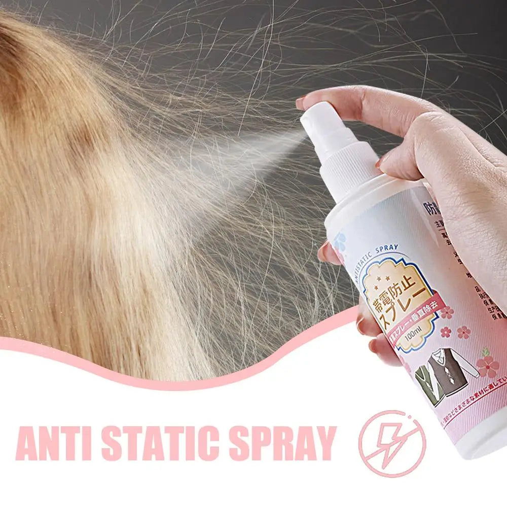 Anti Static Spray 100ml Anti Static & Instant Wrinkles Release Spray Travel Size Odorless Fabric Anti Static Spray Reduce Static