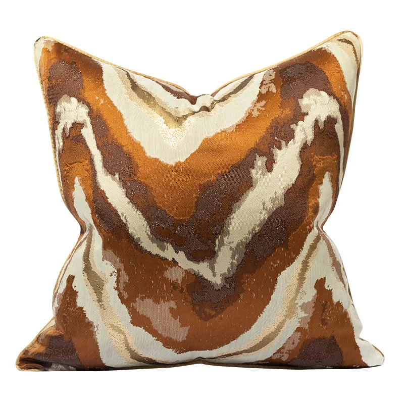 Stripe Jacquard Square Cushion Cover, Beige, Grey, Brown, Pillow Covers for Sofa, Car, Living Room, Hot Popular