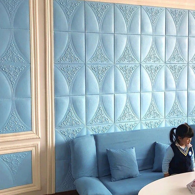 2.3 M Wall Trim Line Wallpaper Skirting Border Waterproof Anti-collision 3D Pattern Stickers Decor Self-adhesive Foam Border