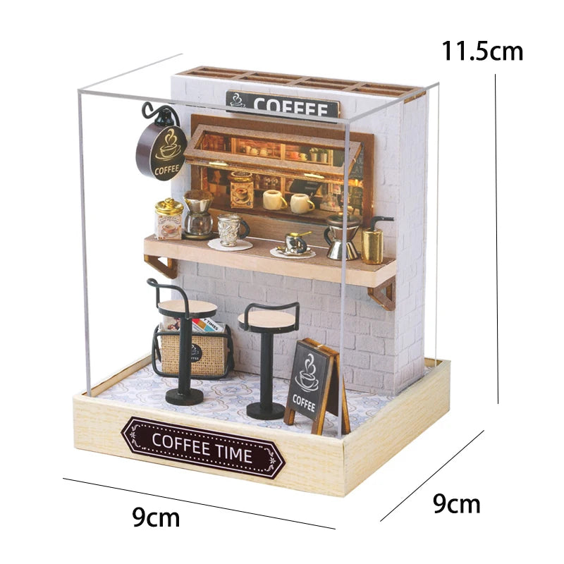 Wooden Miniature Doll House DIY Small House Kit 3D Puzzle Assemble Building Model Home Bedroom Decoration With Furniture Gifts