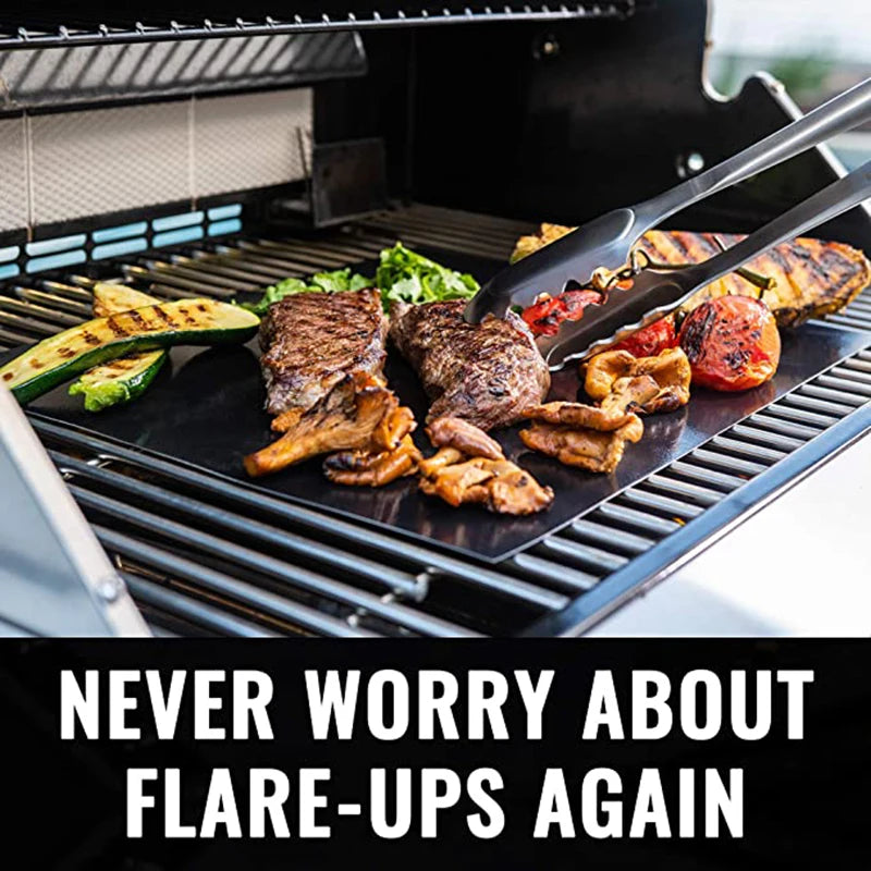 60*40cm Non-stick BBQ Grill Mat Baking Mat Barbecue Tool Cooking Grilling Sheet Heat Resistance Easily Cleaned Kitchen BBQ Tool