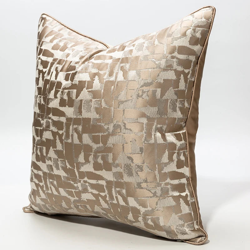 Stripe Jacquard Square Cushion Cover, Beige, Grey, Brown, Pillow Covers for Sofa, Car, Living Room, Hot Popular
