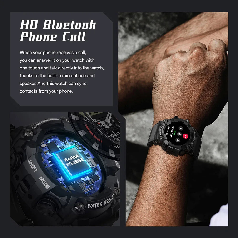 T6plus Compass Altitude Air Pressure Smart Watch 100+ Sport Mode Fitness Tracker Outdoor Military Smartwatch
