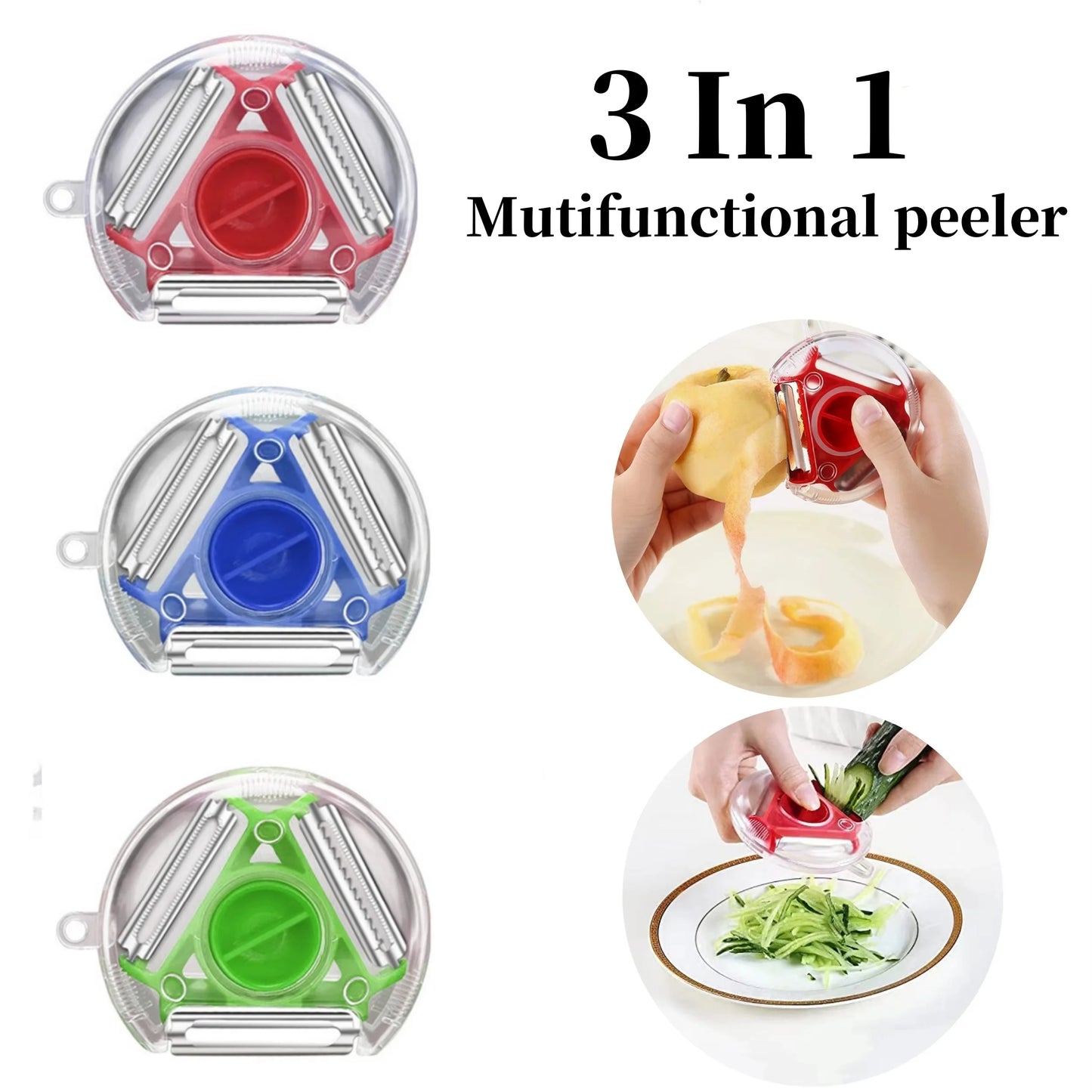 1/3Pcs 3 In 1 Multifunctional Peeler Magic Trio Peeler Set Slicer Shredder Julienne Cutter Peel Blade Zester Grater Kitchen Tool