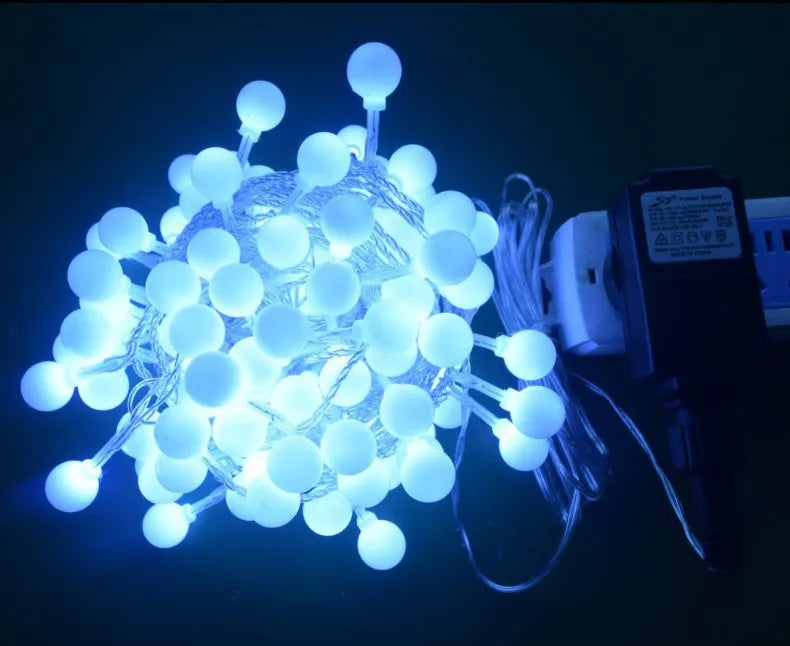 LED Light String Fairy Bubble Ball Light Festive Light Garland EU/US Plug Indoor Christmas Wedding Outdoor Garden Decoration