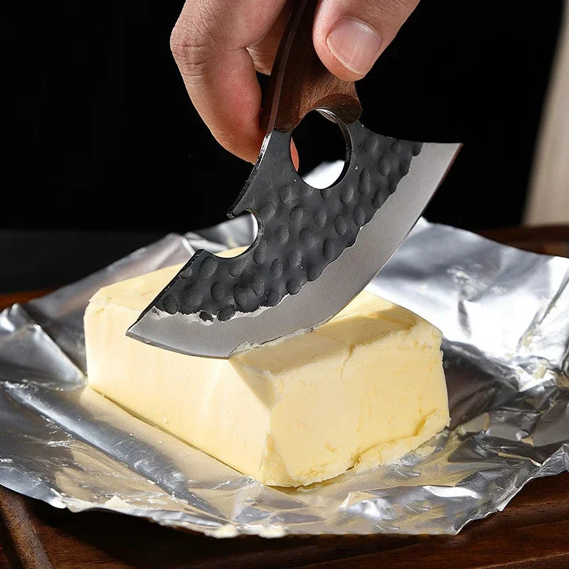 Barbecue Knife Can Open Bottle Cleaver Meat Fruit Vegetables Utility Boning Knife Kitchen Chef Knives Wooden Handle With Sheath