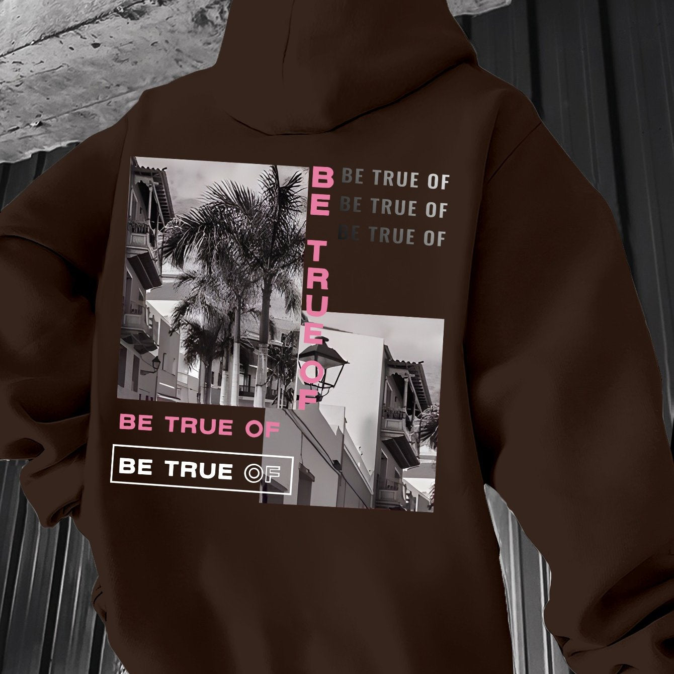 [Trending] Men's Casual Hoodie with Geometric Print - Stretchy Polyester Blend, Machine Washable, Kangaroo Pocket | Perfect for Spring & Fall