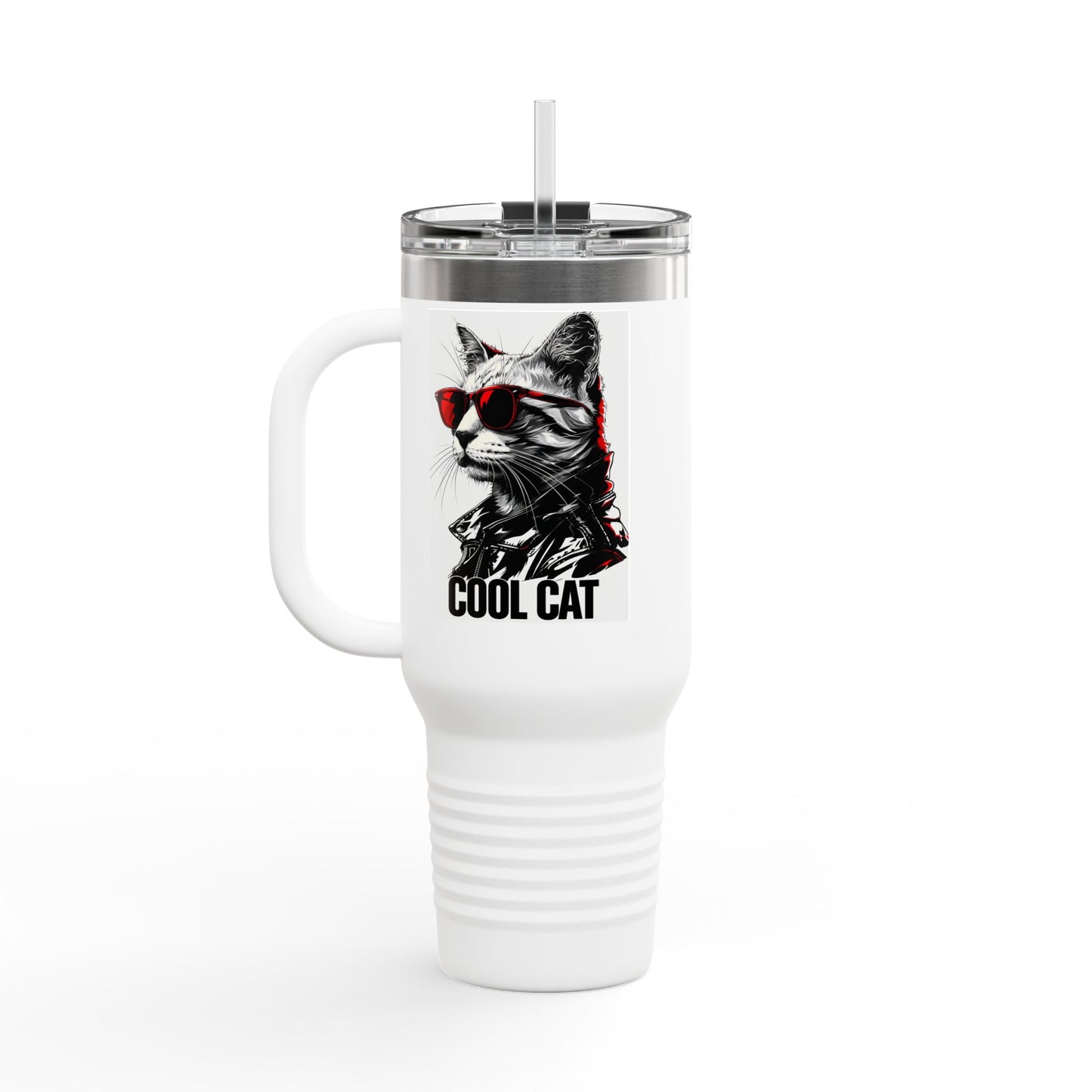 Cool Cat Insulated Travel Mug, 40oz | Perfect for Cat Lovers, Outdoor Adventures, Unique Gift Ideas, Camping, Road Trips