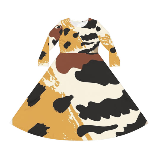 Copy of Elegant Long Sleeve Dance Dress, Perfect for Performances, Dance Classes, Parties, Casual Wear, Spring Events