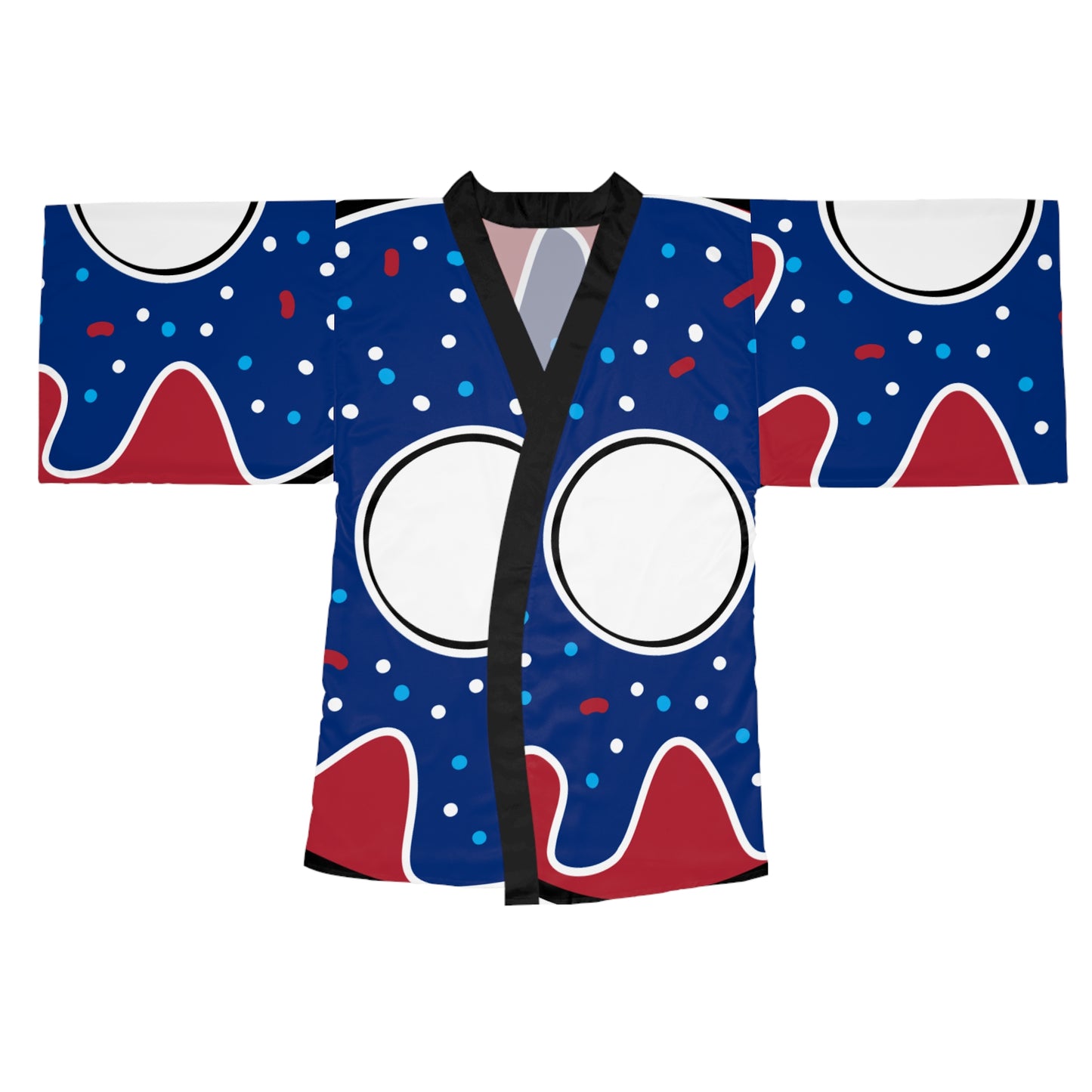 Colorful Long Sleeve Kimono Robe - Fun Patterned Lounge Wear for Relaxing & Celebrations