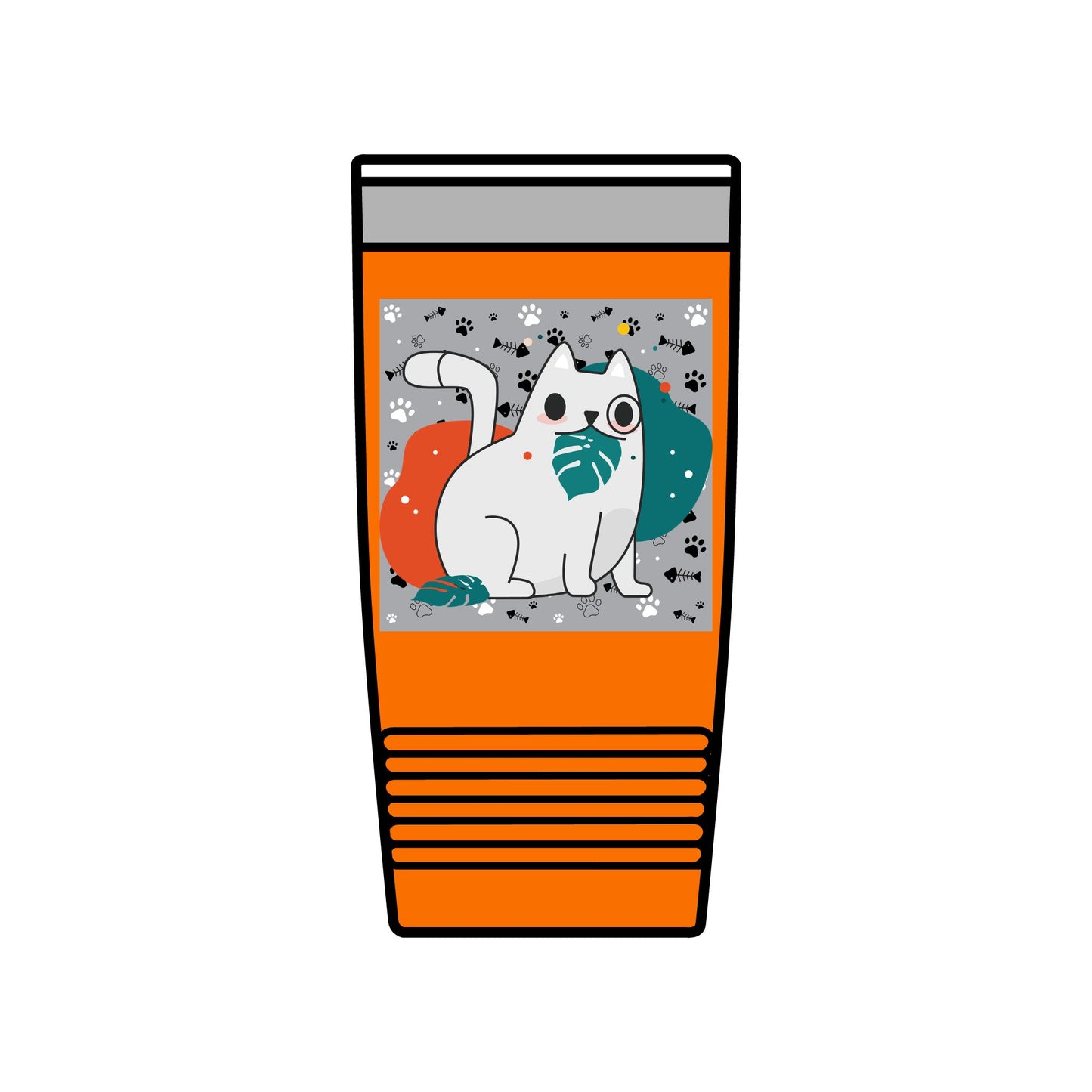 Cute Cat Insulated Tumbler, 20oz Travel Mug, Pet Lover Gift, Coffee Cup, Birthday Present, Cute Cat Design