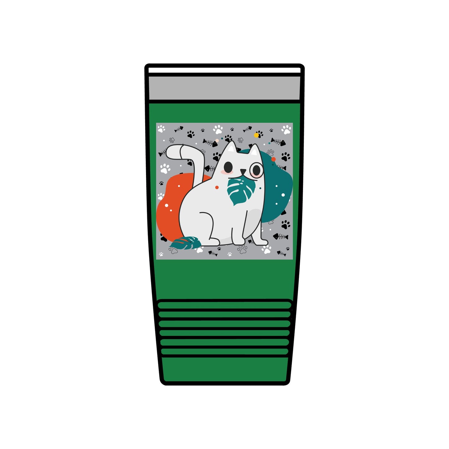 Cute Cat Insulated Tumbler, 20oz Travel Mug, Pet Lover Gift, Coffee Cup, Birthday Present, Cute Cat Design