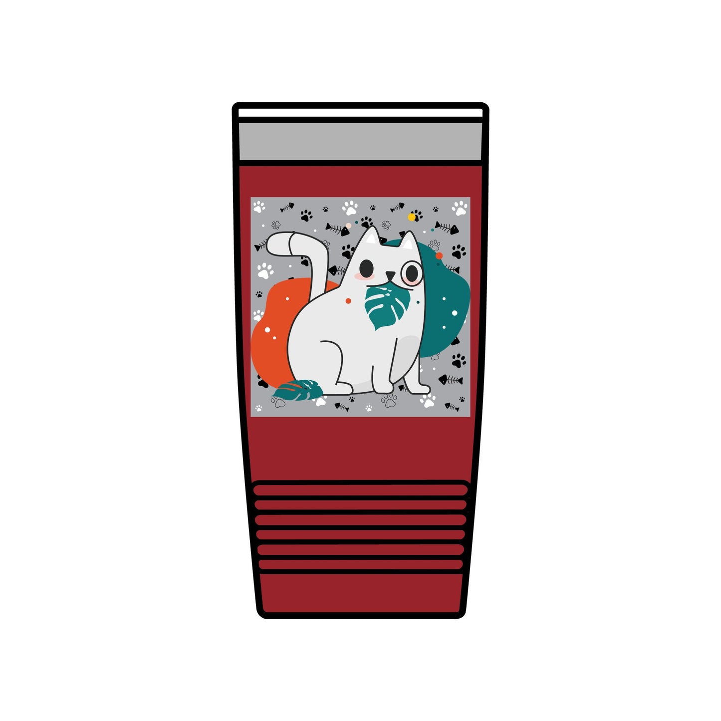 Cute Cat Insulated Tumbler, 20oz Travel Mug, Pet Lover Gift, Coffee Cup, Birthday Present, Cute Cat Design