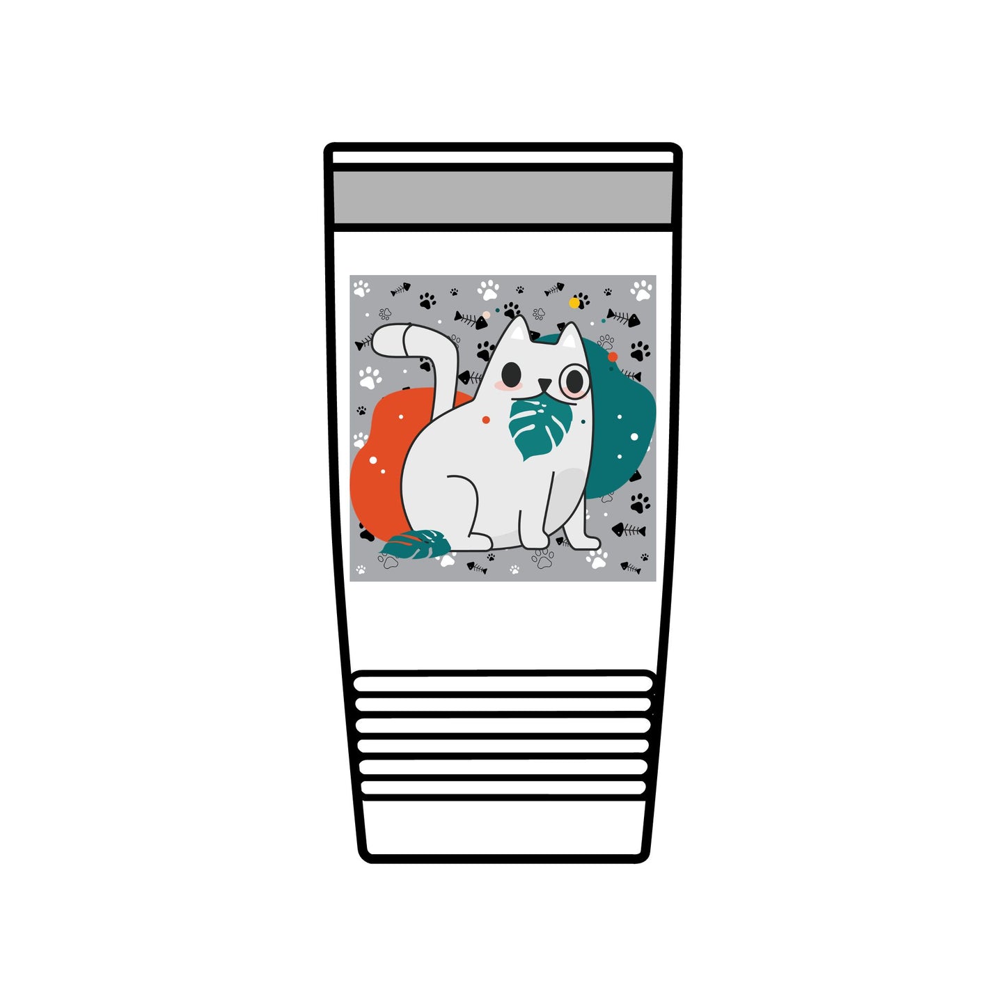 Cute Cat Insulated Tumbler, 20oz Travel Mug, Pet Lover Gift, Coffee Cup, Birthday Present, Cute Cat Design