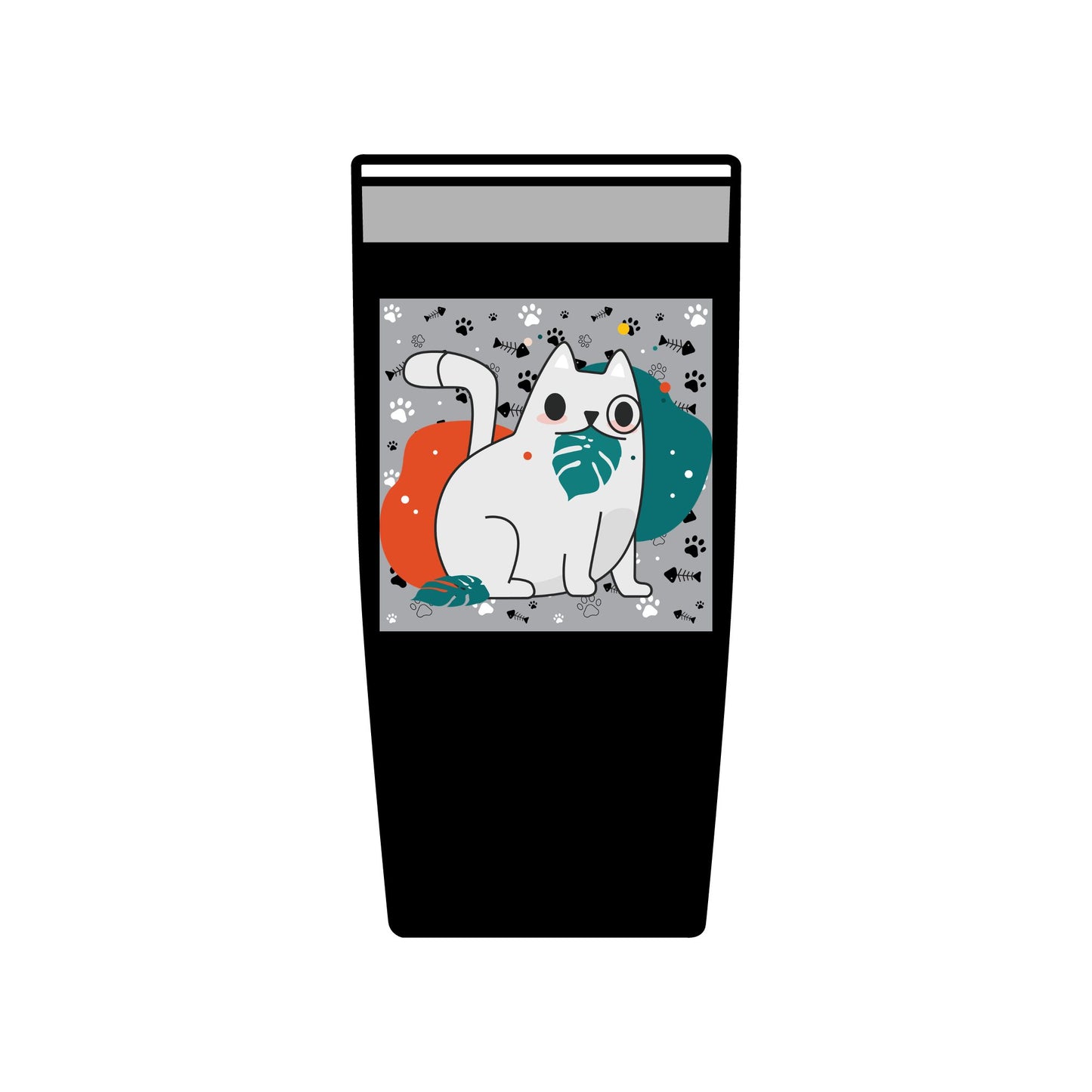 Cute Cat Insulated Tumbler, 20oz Travel Mug, Pet Lover Gift, Coffee Cup, Birthday Present, Cute Cat Design