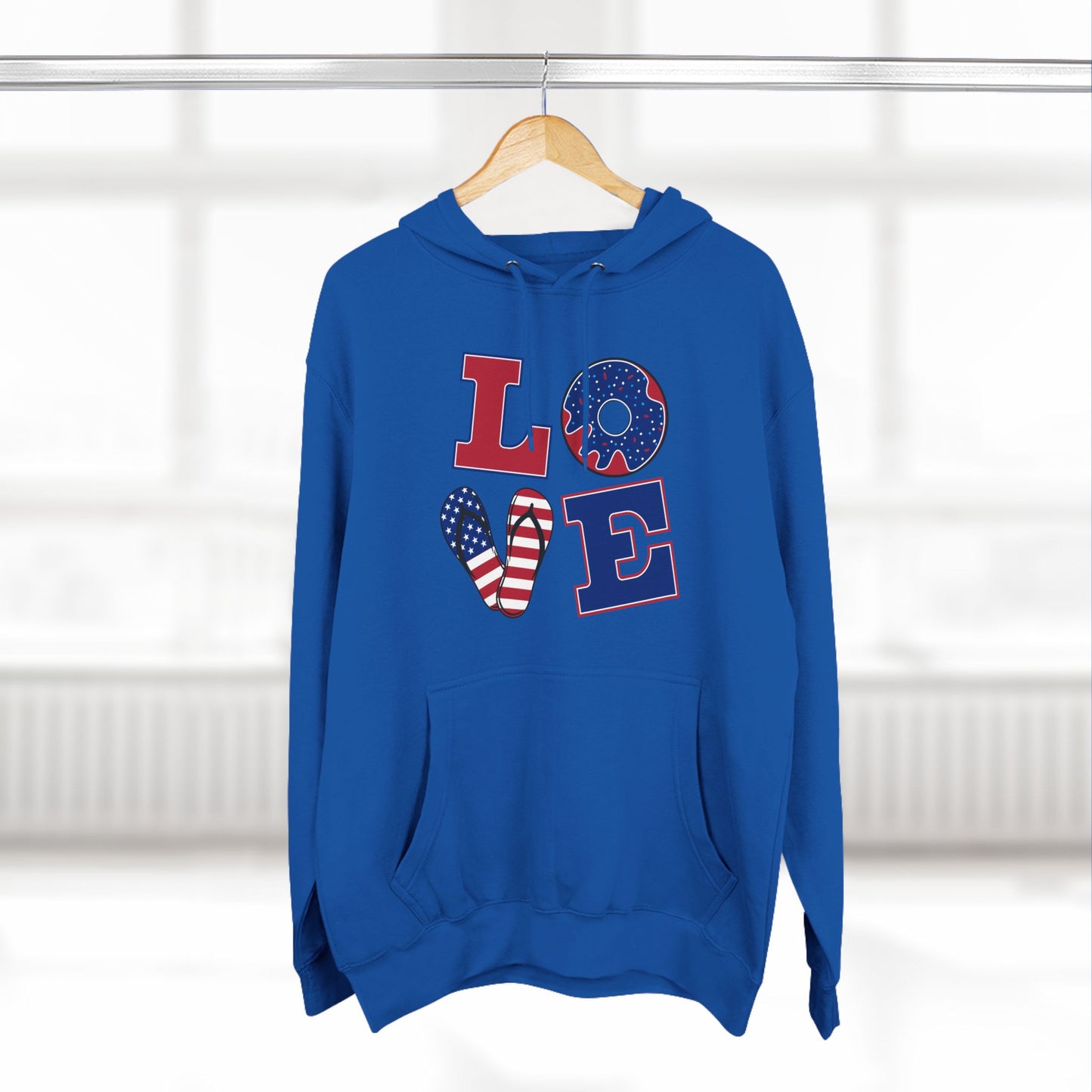 Love American Flag Fleece Hoodie