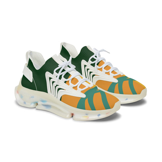 Women Colorful gold and green Mesh Sneakers for Active Lifestyle