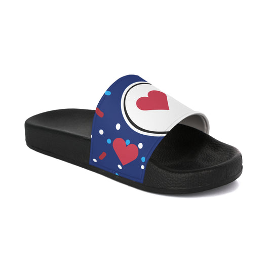 Comfortable Heart Pattern Women's Slide Sandals - Casual Summer Footwear
