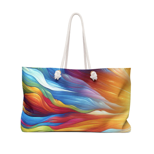 Vibrant Abstract Weekender Bag, Colorful Travel Tote, Stylish Gym Bag, Beach Weekend Must-Have, Unique Gift for Her, Art-Inspired Carryall