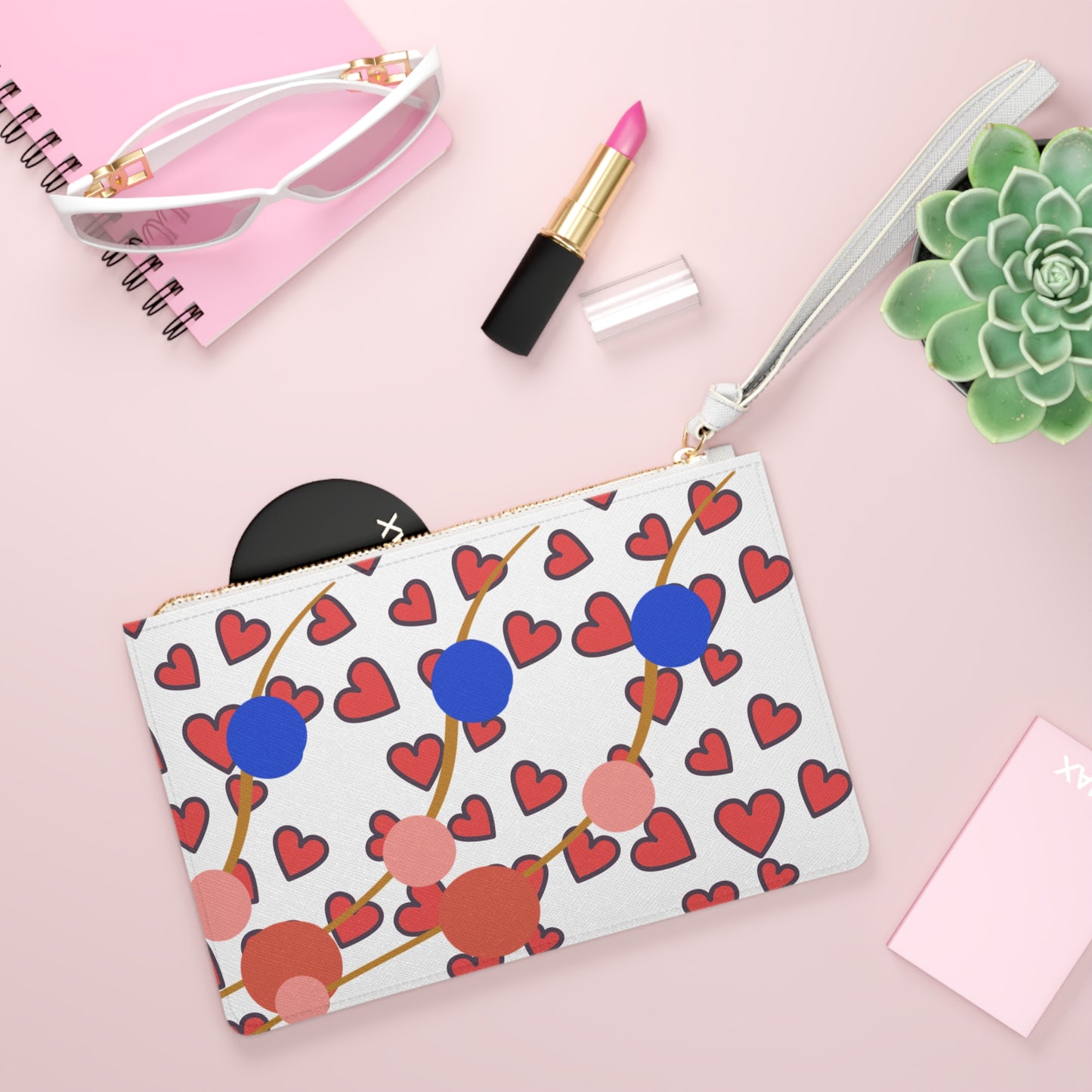 Colorful Heart Pattern Clutch Bag - Perfect Gift for Valentine's Day and Date Nights