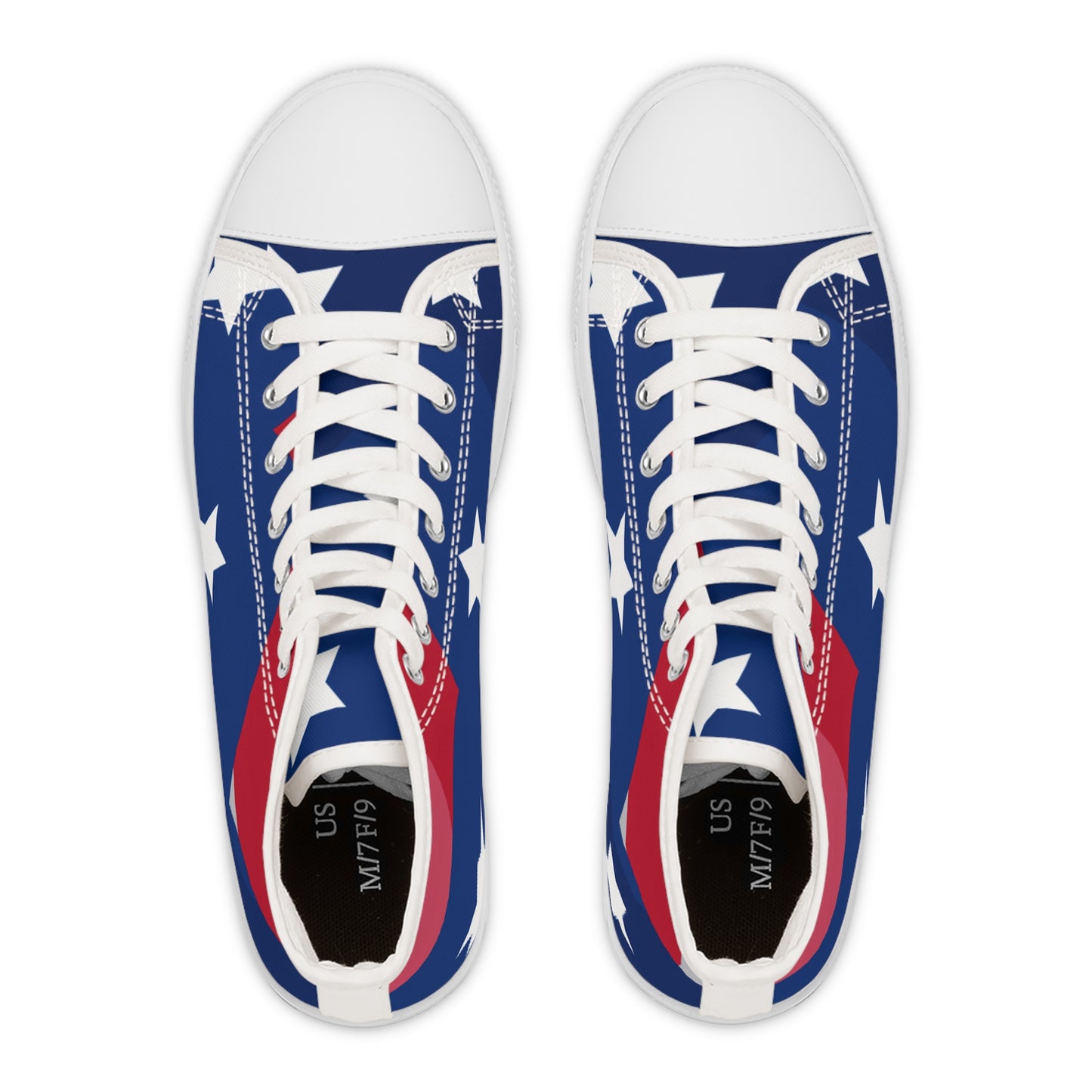 Patriotic High Top Sneakers for Women, Stylish Casual Footwear, Perfect for 4th of July, Festivals, and Everyday Wear, Unique Star-Patterned