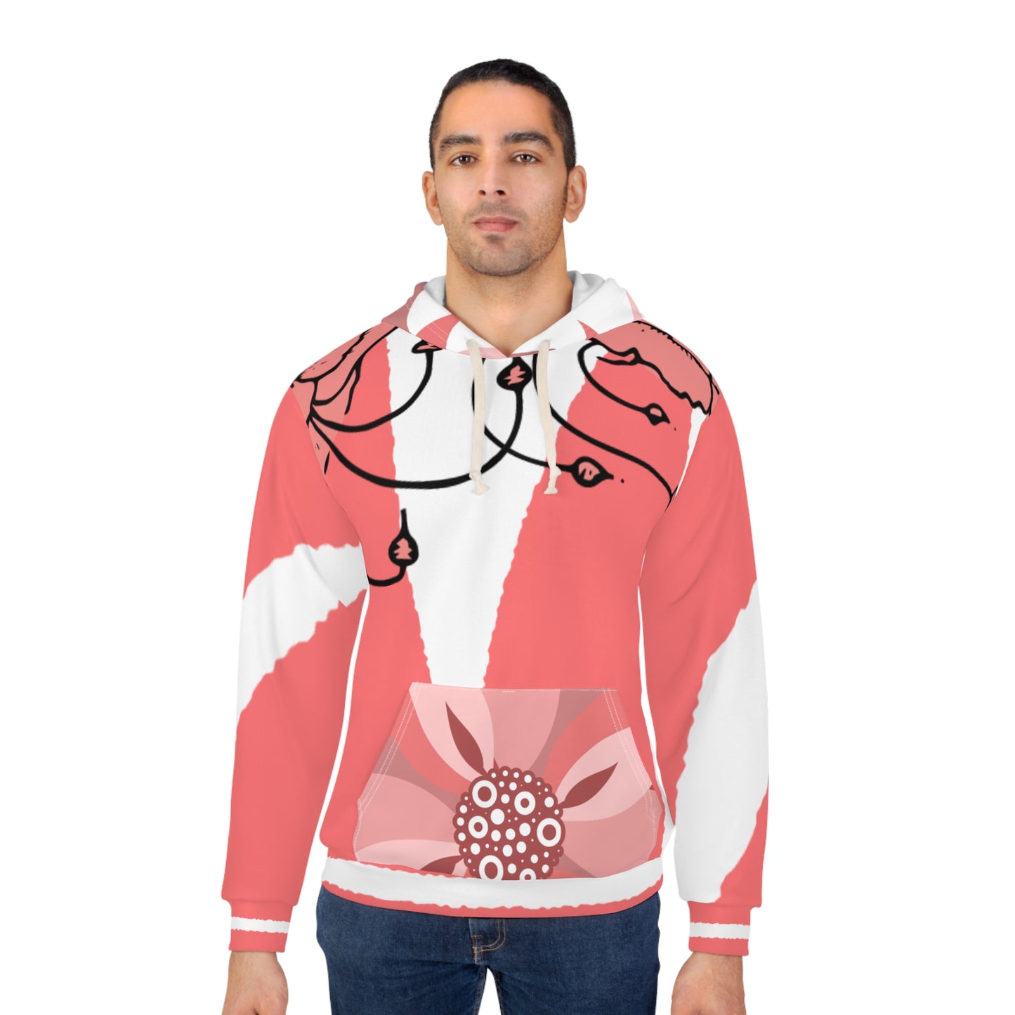 Artistic Coral Unisex Pullover Hoodie – Perfect for Everyday Comfort