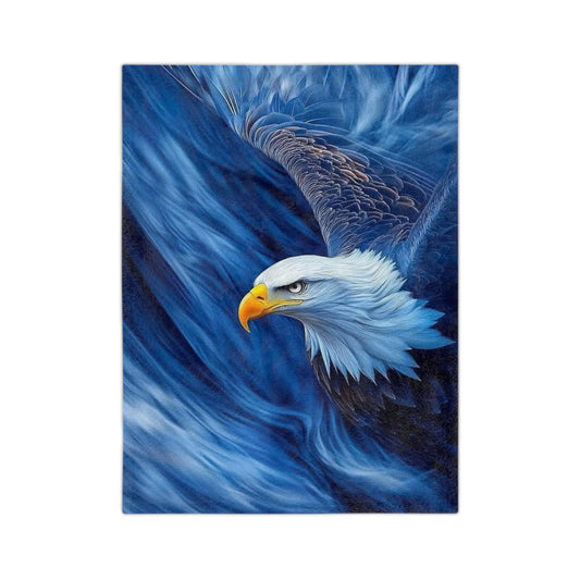 Majestic Eagle Velveteen Microfiber Blanket – Cozy Art for Nature Lovers