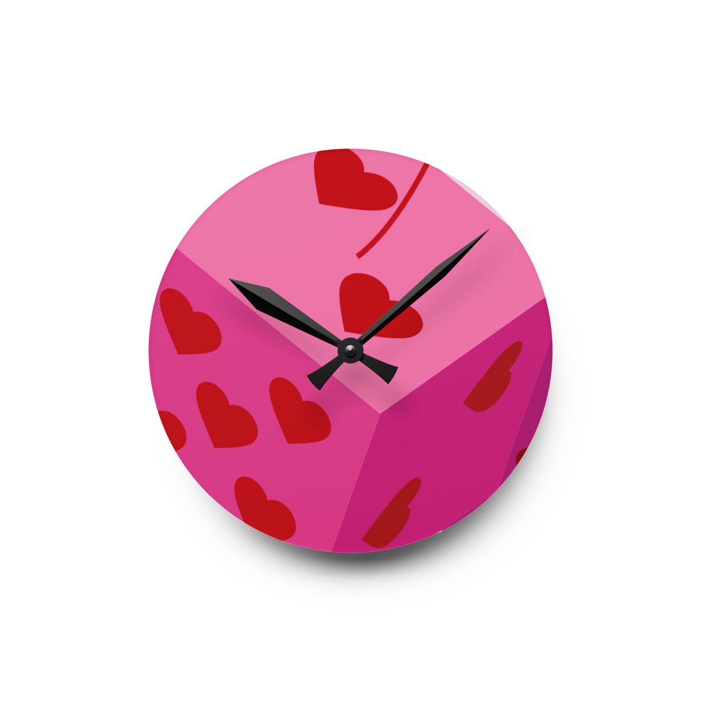 Love Hearts Acrylic Wall Clock - Cute Decor for Valentine's Day and Everyday