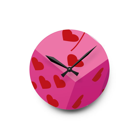 Love Hearts Acrylic Wall Clock - Cute Decor for Valentine's Day and Everyday