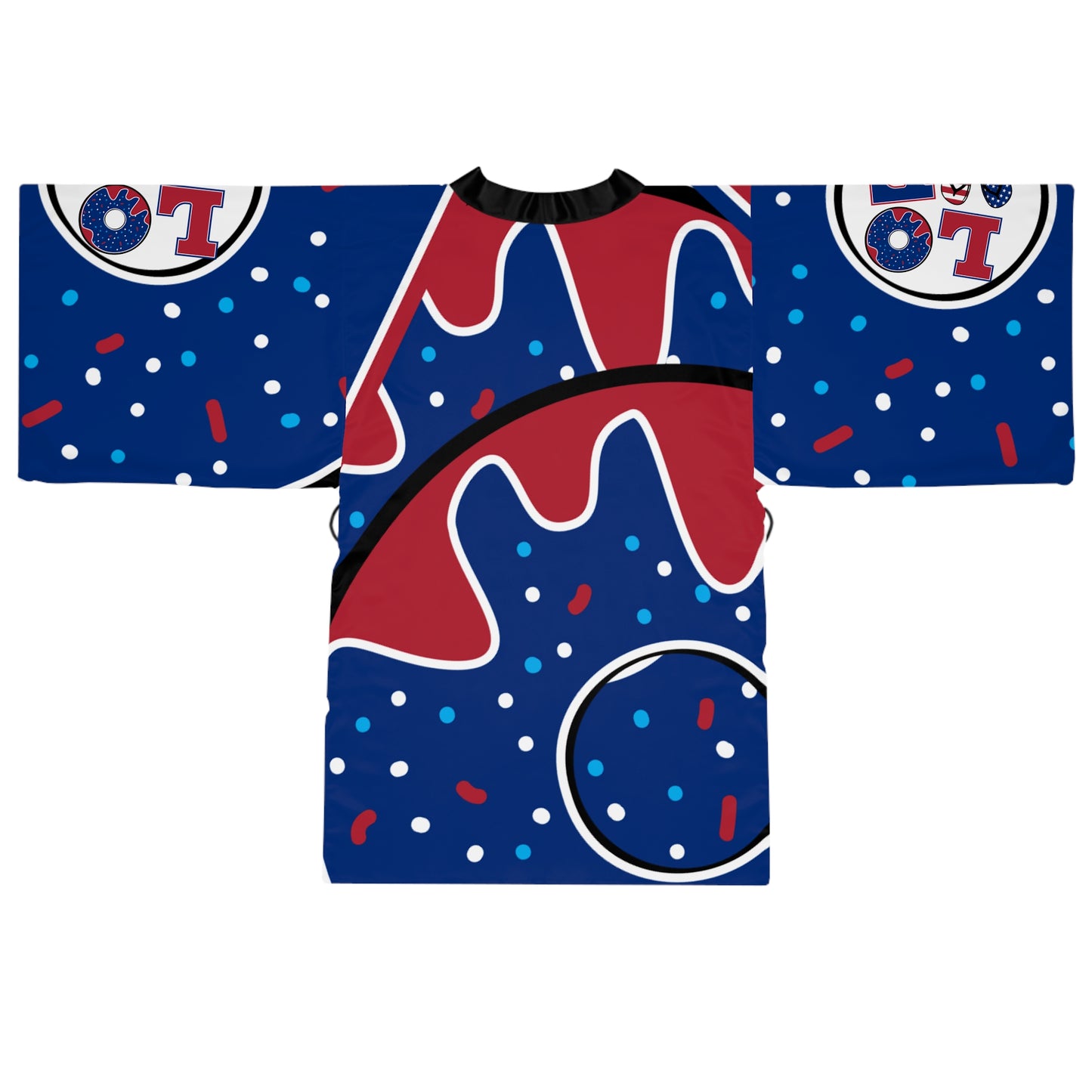 Colorful Long Sleeve Kimono Robe - Fun Patterned Lounge Wear for Relaxing & Celebrations