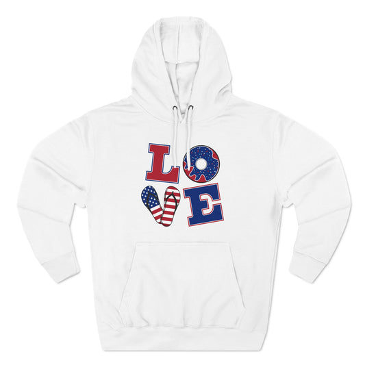 Love American Flag Fleece Hoodie