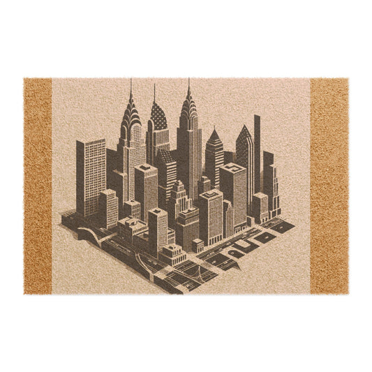 City Skyline Doormat, Urban Welcome Mat, Home Decor, Housewarming Gift, Entryway Rug, Outdoor Mat