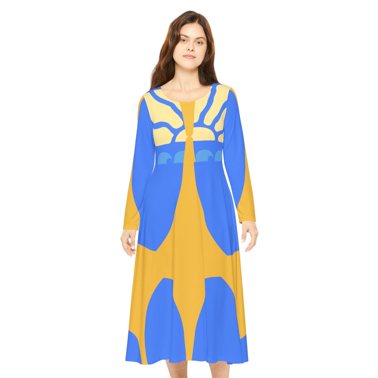 Elegant Long Sleeve Dance Dress, Perfect for Performances, Dance Classes, Parties, Casual Wear, Spring Events