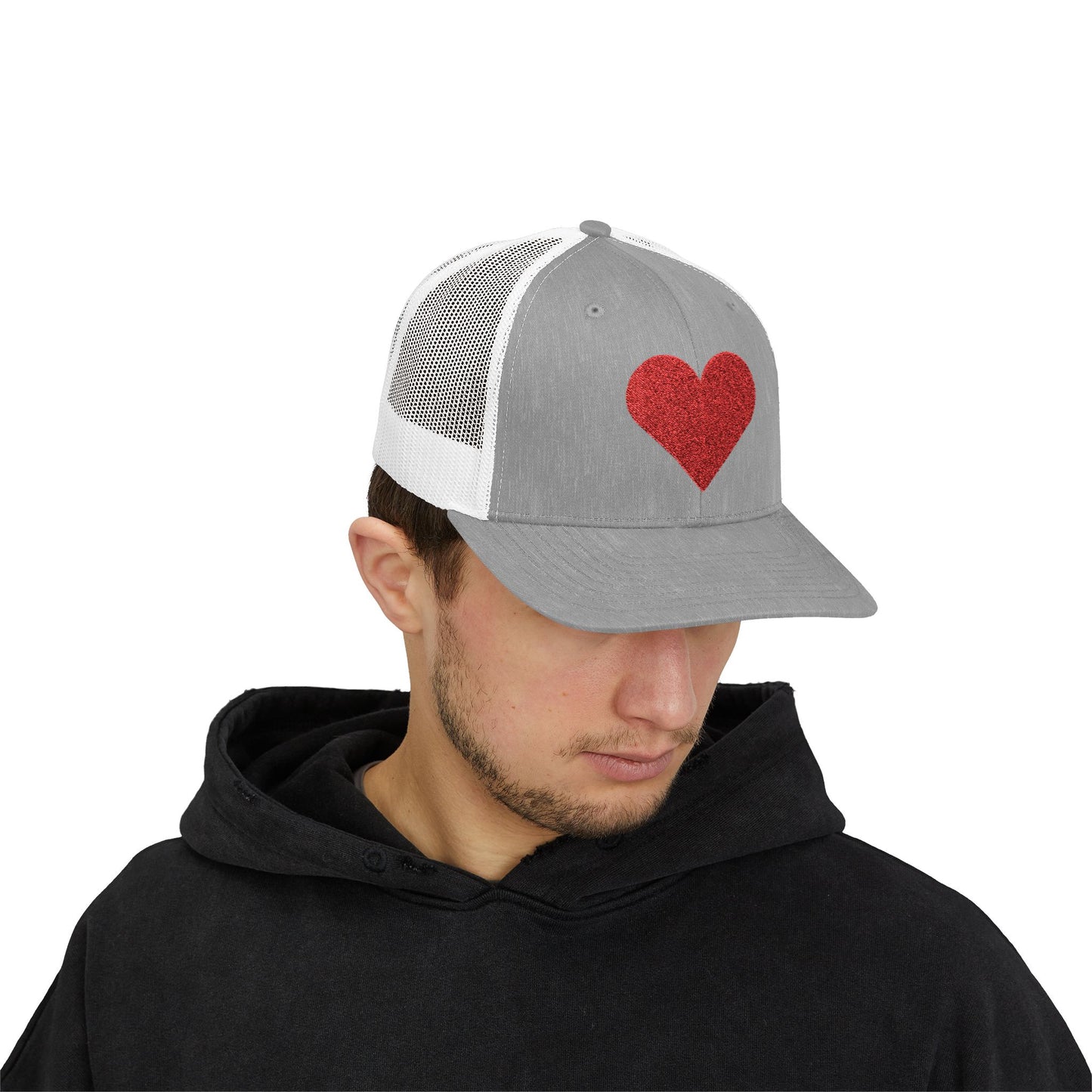 Heartfelt Snapback Trucker Cap, Stylish Gift for Him/Her, Perfect for Valentine's Day, Casual Wear, Outdoor Fun, Love Theme