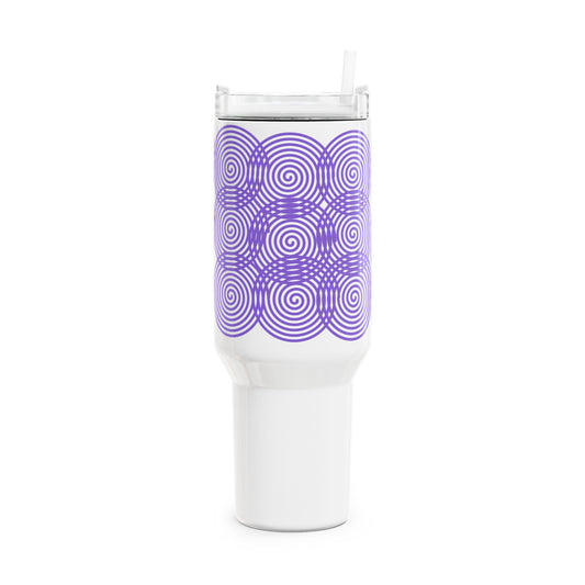 Vibrant Spiral Design Tumbler, 40oz Travel Mug, Insulated Water Bottle, Gift for Her, Eco-Friendly Drinkware, Outdoor Adventure